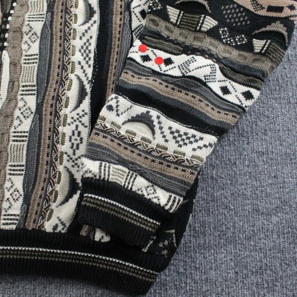 Vintage Cotton Traders Sweater Mens 2XL 3D Knit Geometric Textured Coogi Style - Picture 3 of 8